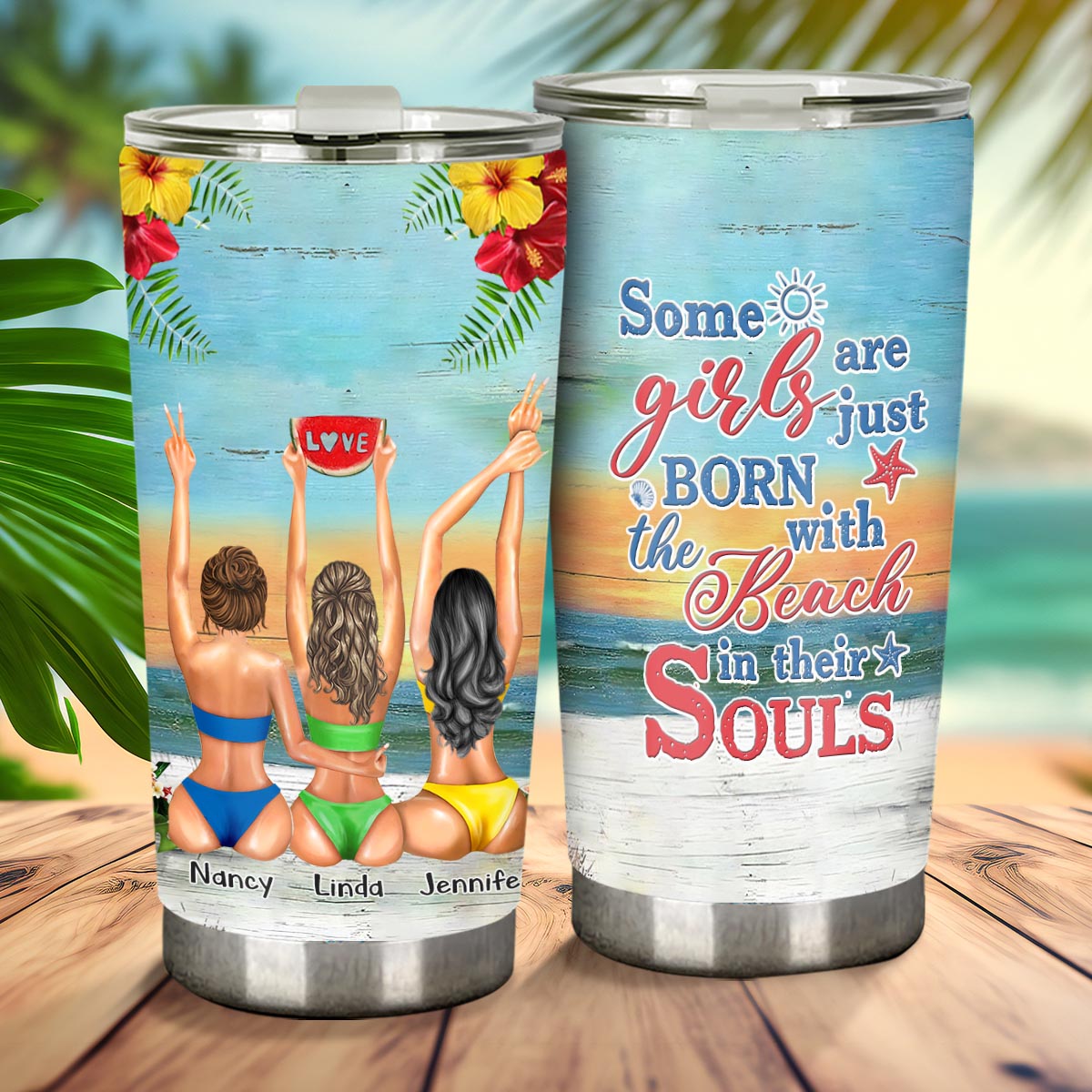 I Love You To The Beach And Back - Bestie gift for sister - Personalized Tumbler