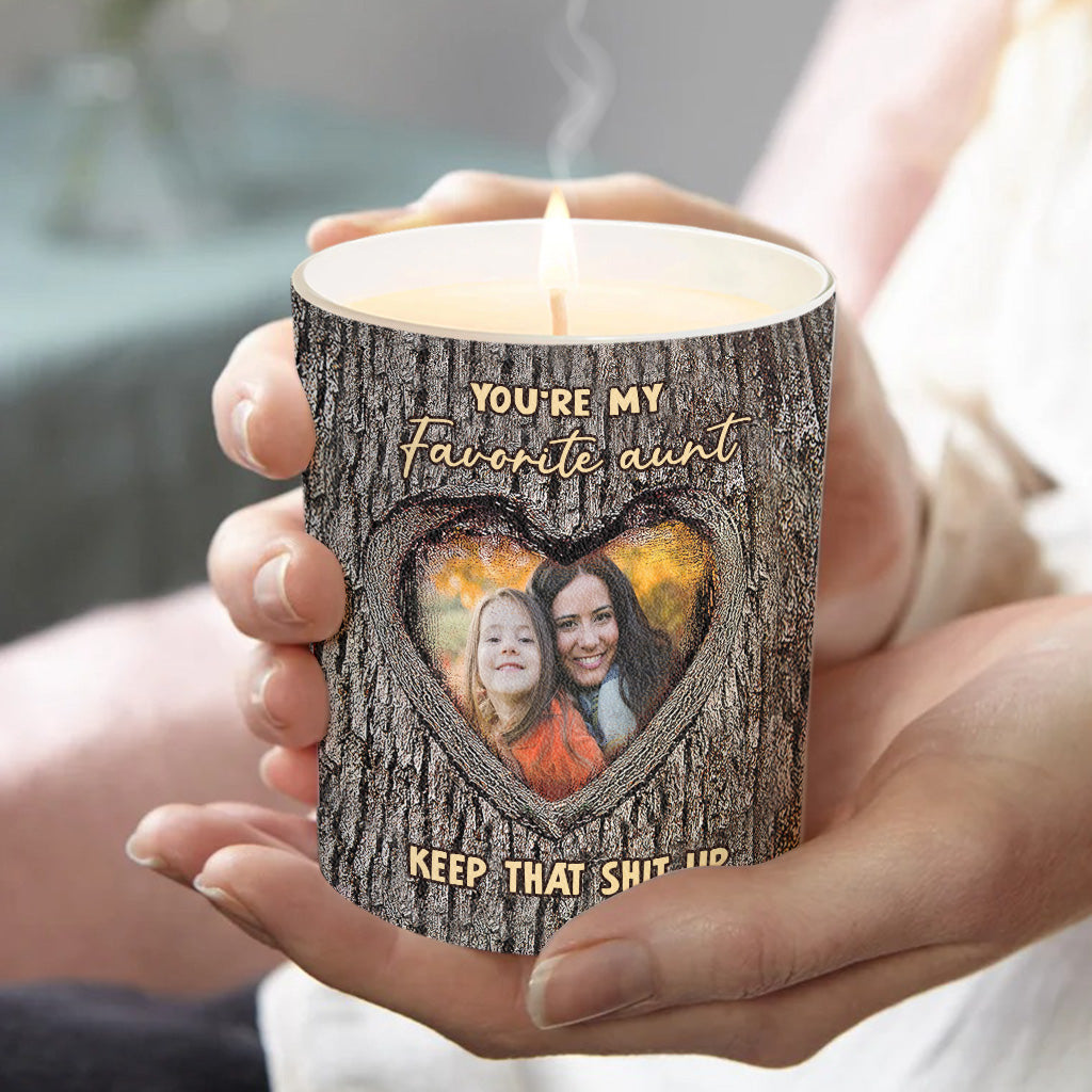 You're My Favorite Aunt - Gift for Aunt - Personalized Candle With Wooden Lid
