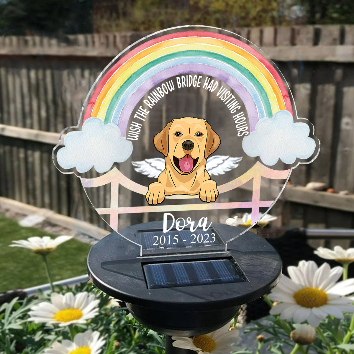 Pont Arc-en-ciel - Lampe solaire personnalisée pour jardin pour chien