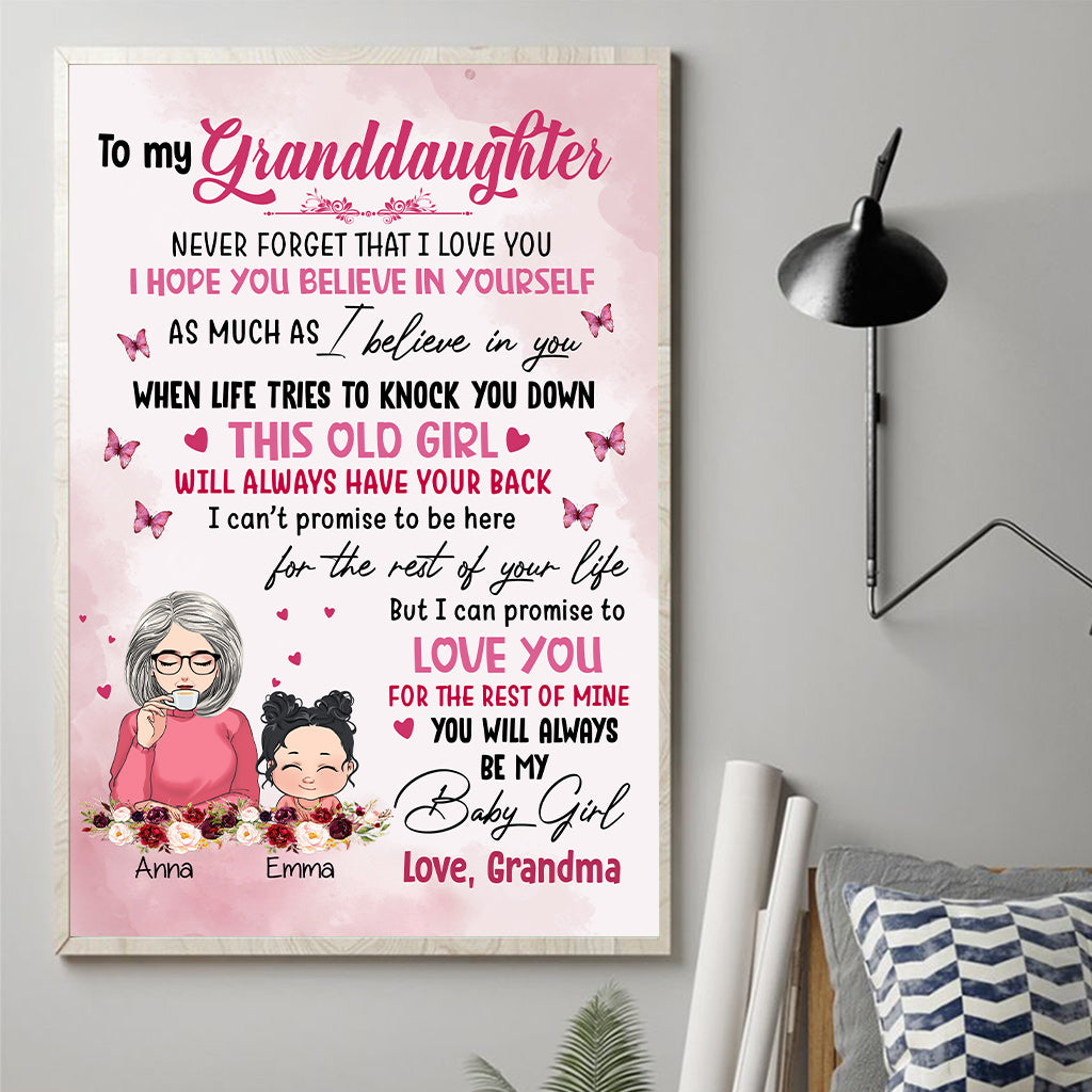 To My Granddaughter - Personalized Grandma Canvas And Poster