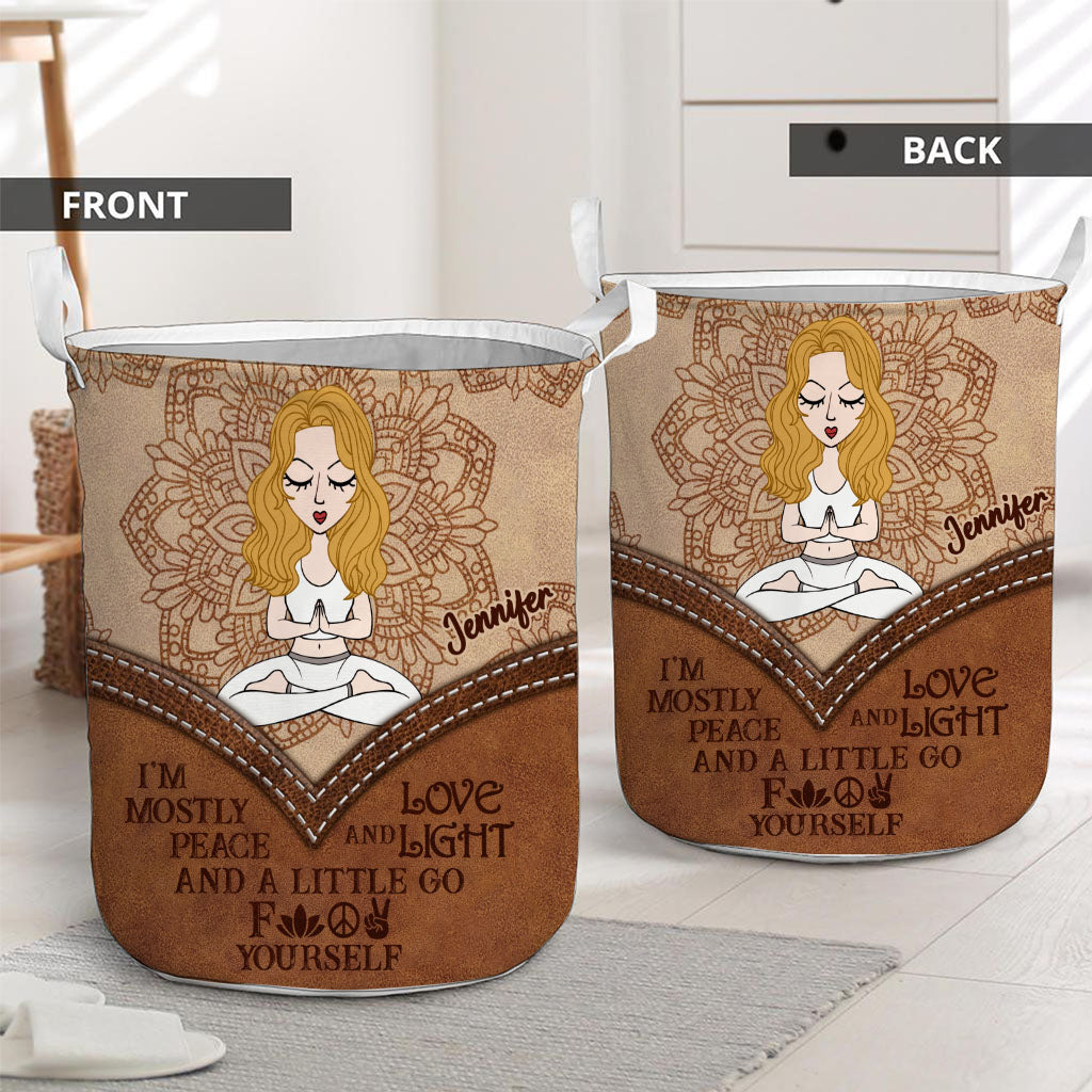 I'm Mostly Peace - Personalized Yoga Storage Basket