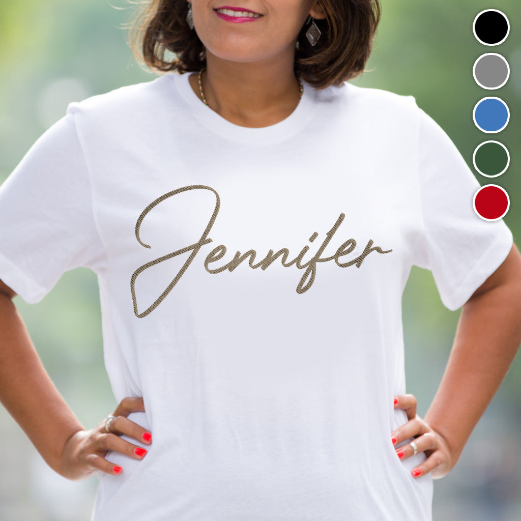 Personalisiertes T-Shirt mit Stickerei für Stiefmutter – Wunschname