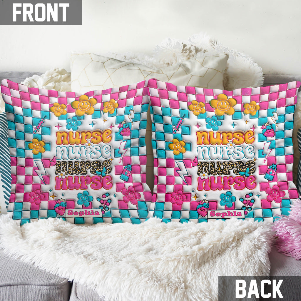 La vie d'infirmière - Cadeau pour une infirmière : maman, elle, épouse, petite amie, amie - Coussin décoratif personnalisé