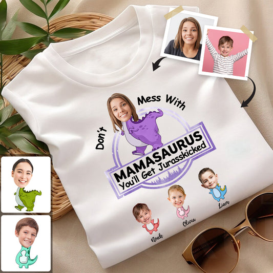 Don't Mess With Mamasaurus Jurasskicked - Personalized Mother T-shirt And Hoodie