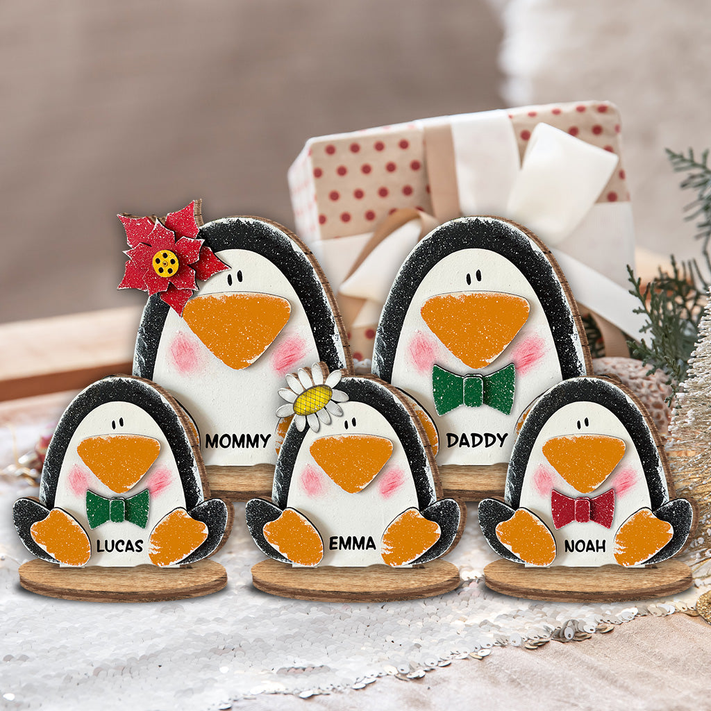 Frohe Weihnachten – Personalisierte, freistehende Holzplakette für die Familie