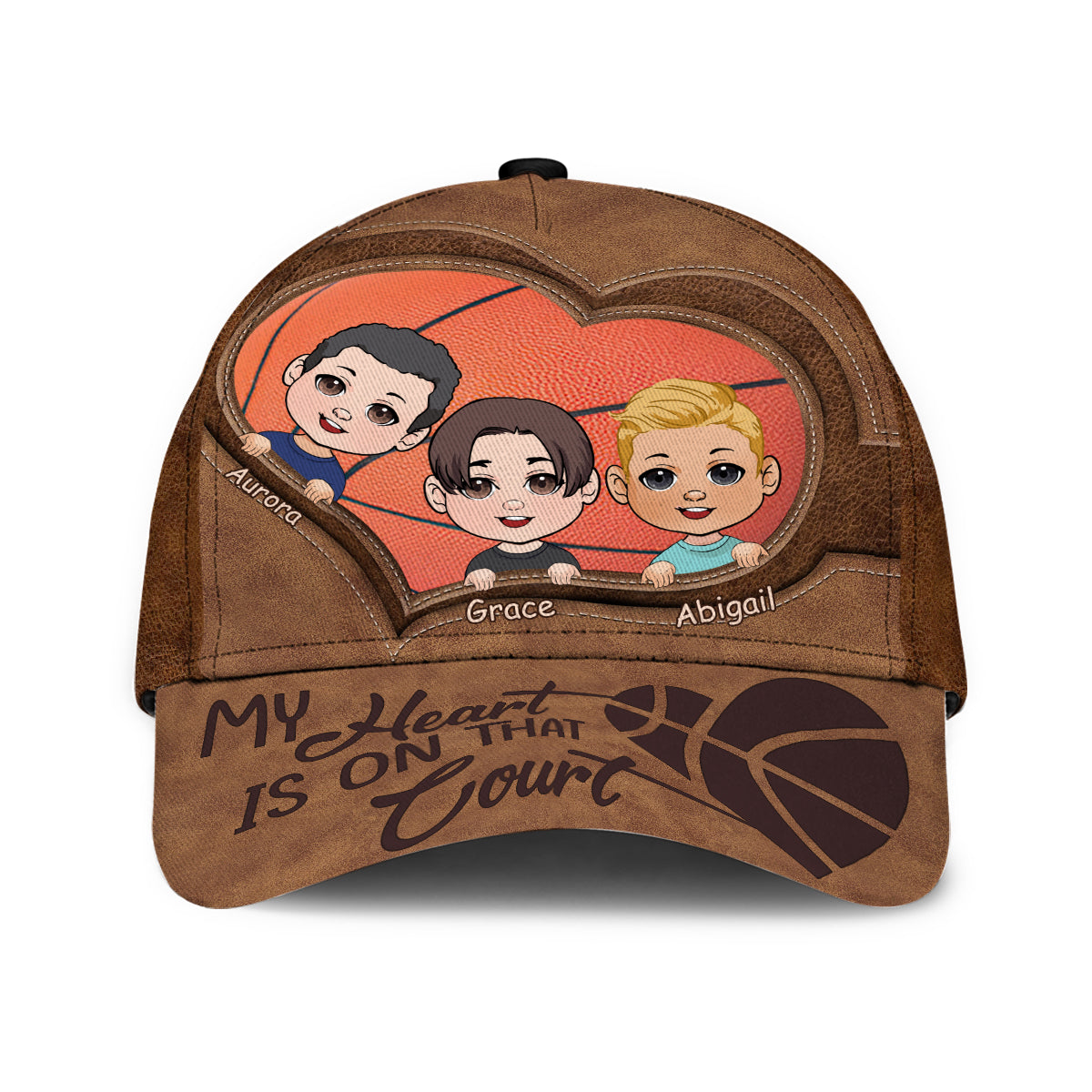 My Heart Is On That Court - Personalized Basketball Classic Cap