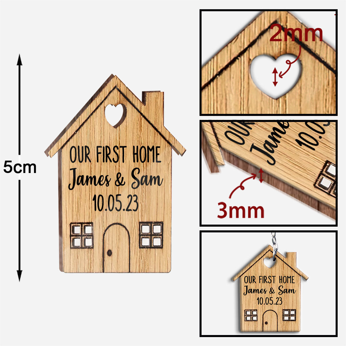 Our First Home - Personalized Housewarming Keychain