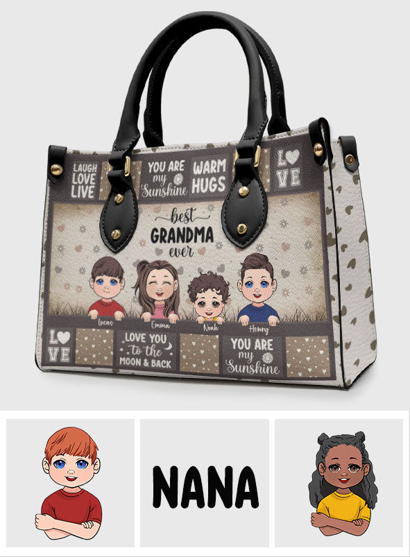 Best Grandma/ Mom Ever - Gift for grandma - Personalized Leather Handbag