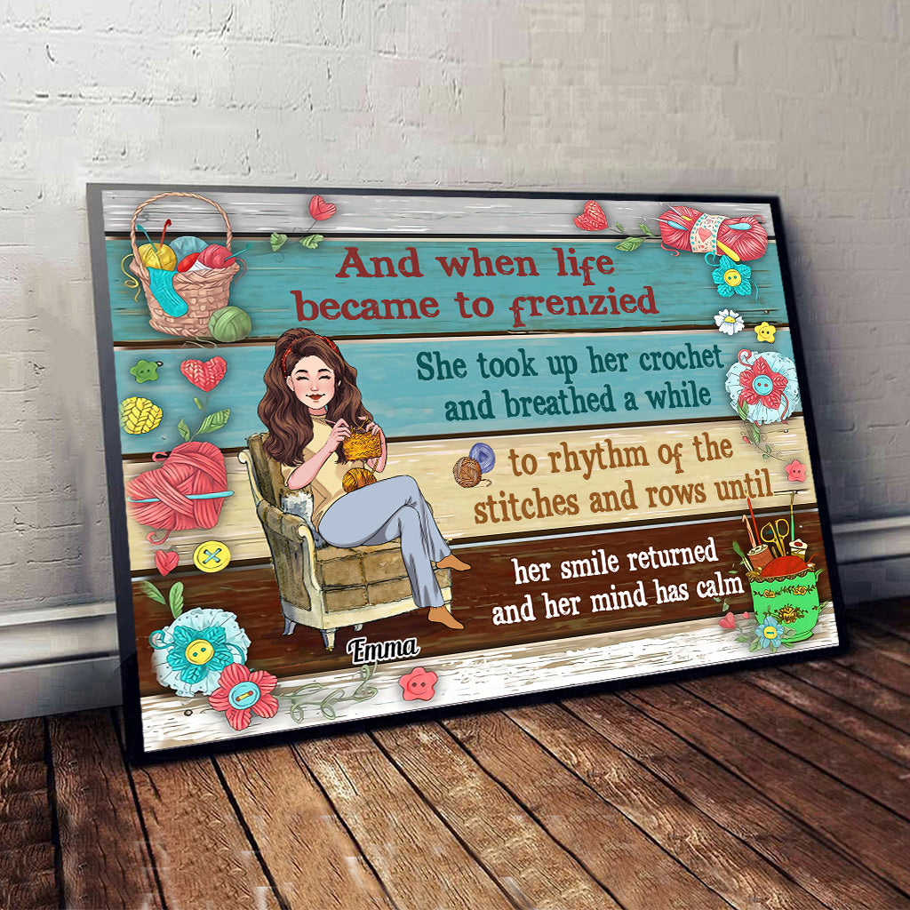 J'adore le crochet ! Un cadeau au crochet pour maman, petite amie, épouse, grand-mère : toile et affiche personnalisées.