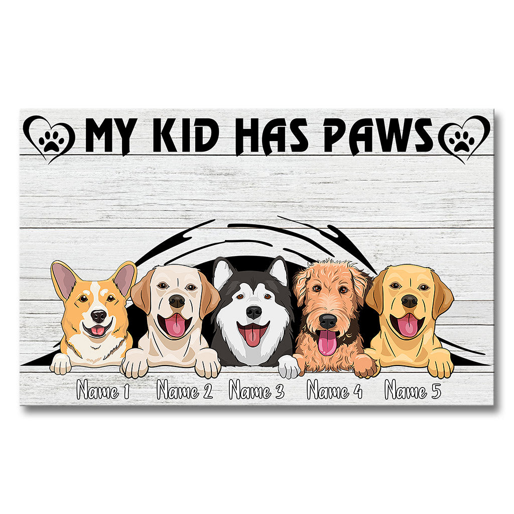 Meine Kinder haben Pfoten – Personalisierte Hundeleinwand und Poster
