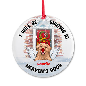 I'll Be Waiting At Heaven's Door - Personalized Dog Ornament
