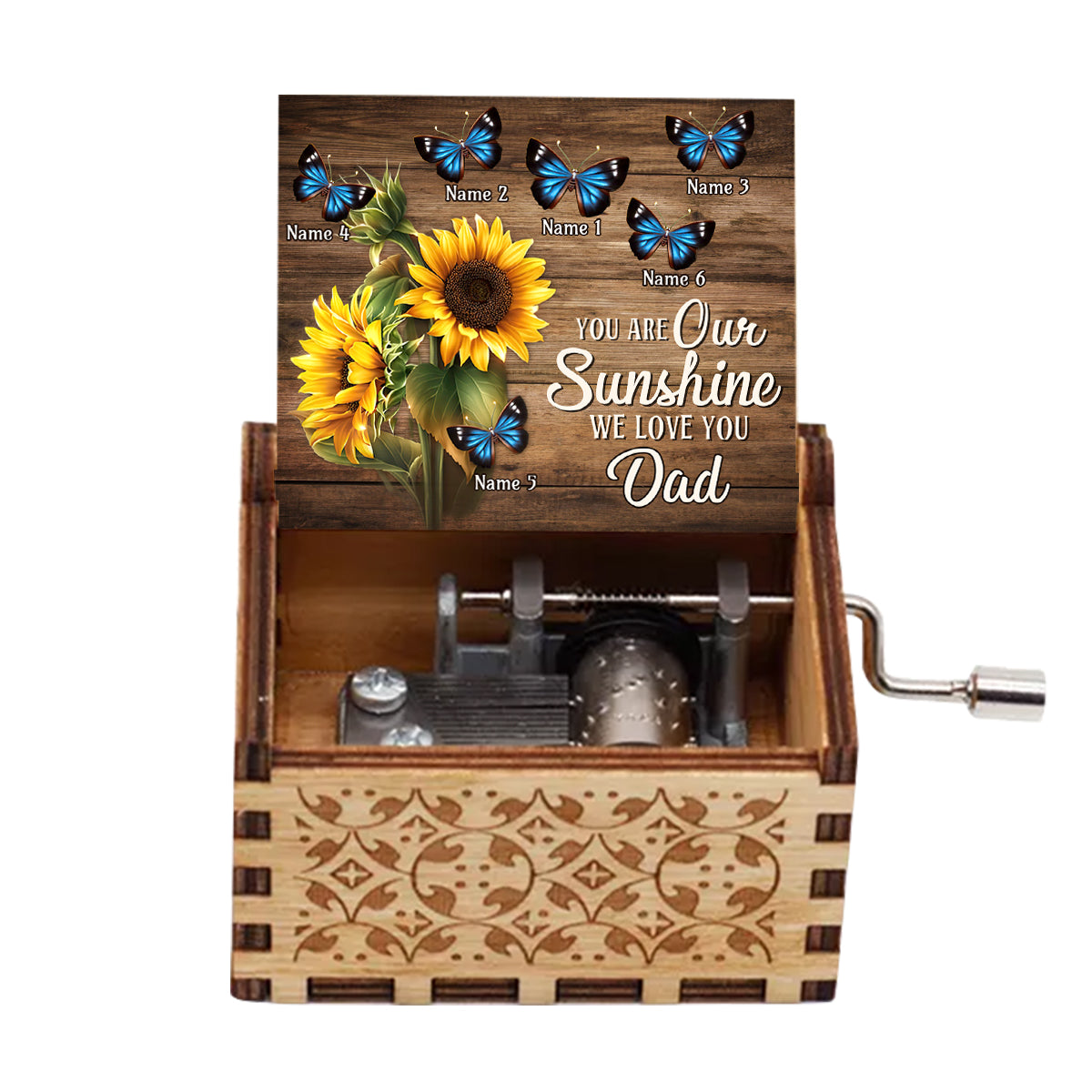 You Are My Sunshine - Gift for grandma, dad, mom, grandpa - Personalized Hand Crank Music Box