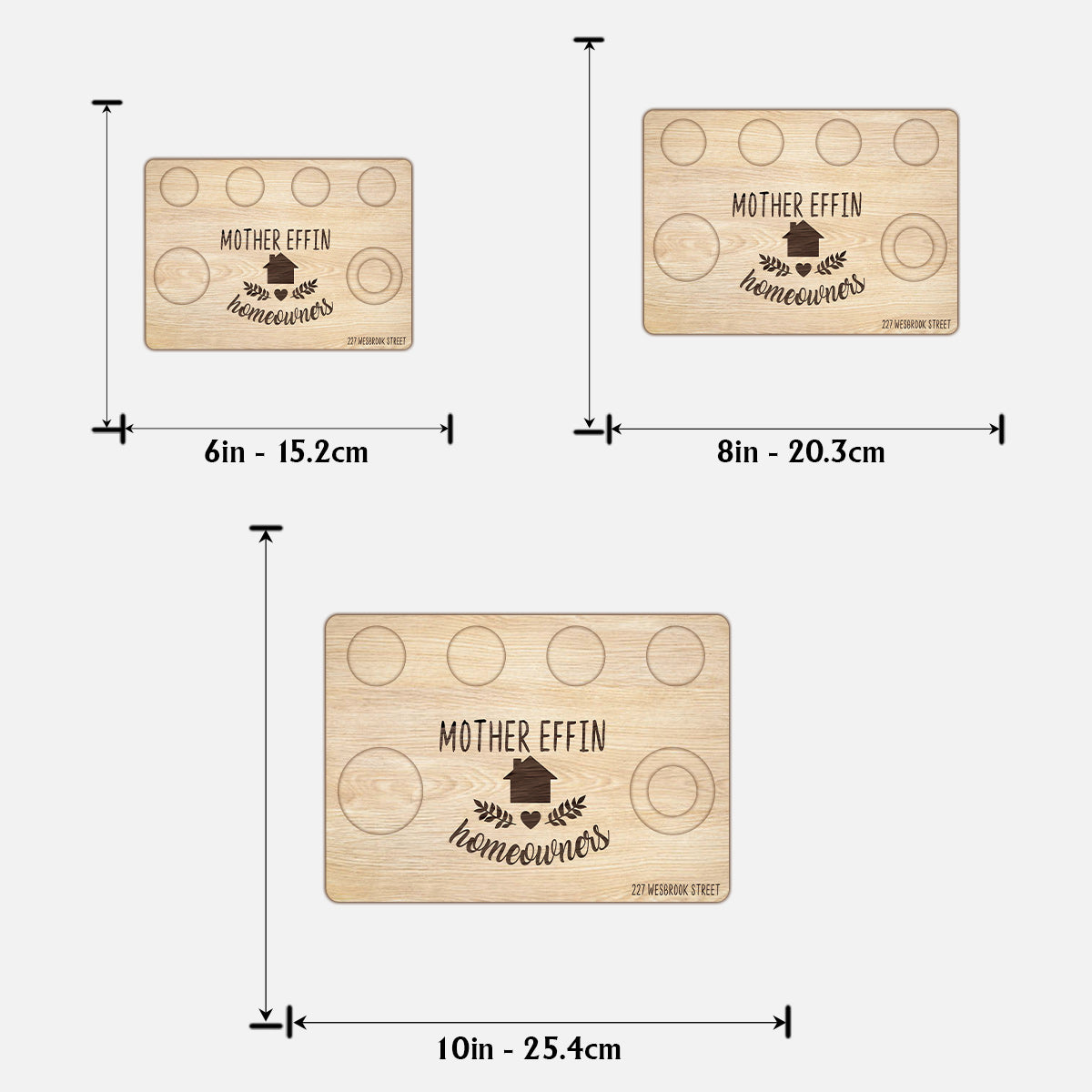 „Mother Effin Houseowner“ – Personalisiertes, zweilagiges Holzschild/Holzplakette zur Einweihung
