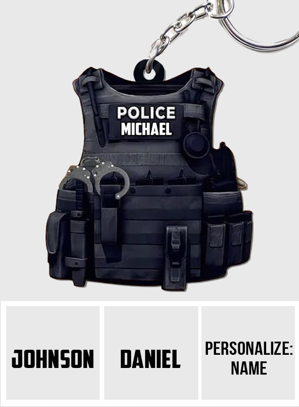 Police Officer Armor - Personalized Police Officer Keychain