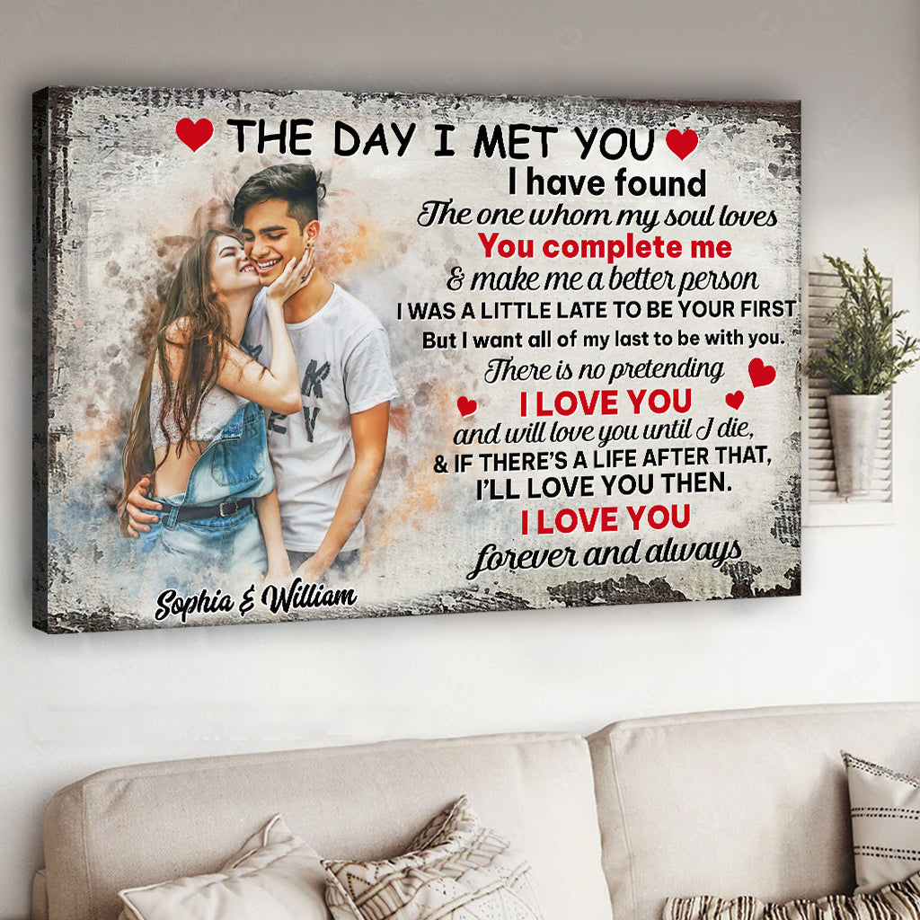 The Day I Met You - Personalized Couple Canvas And Poster