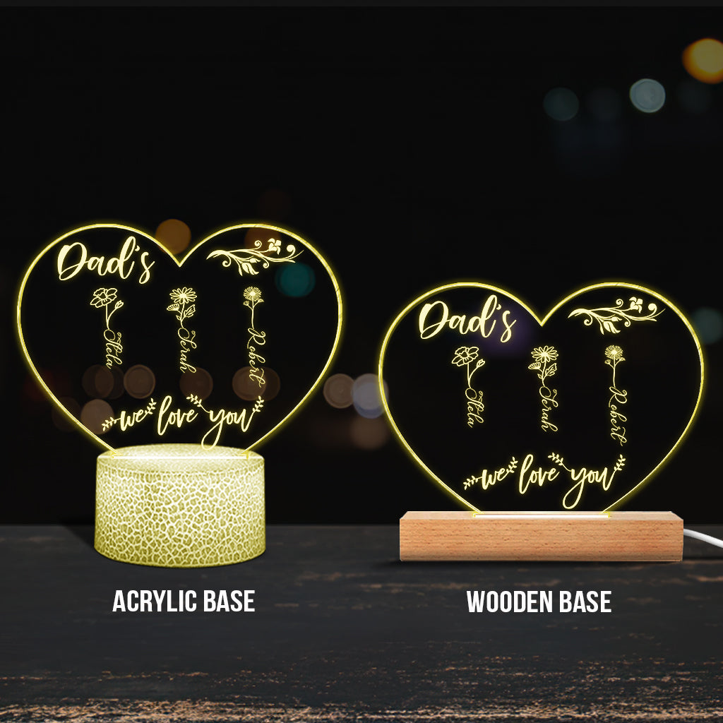 Mom’s Garden - Gift for grandma, mom, aunt, grandpa - Personalized Shaped Plaque Light Base