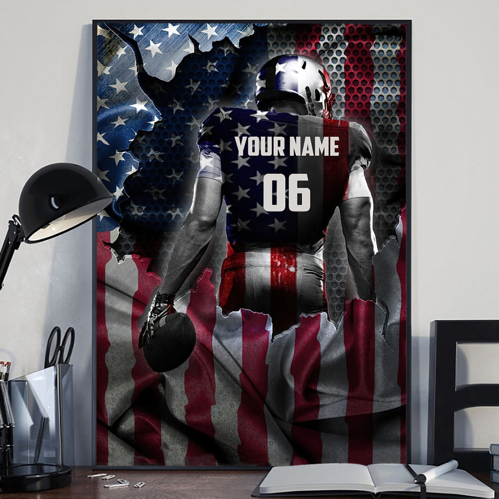 Love American Football - Personalized Football Canvas And Poster