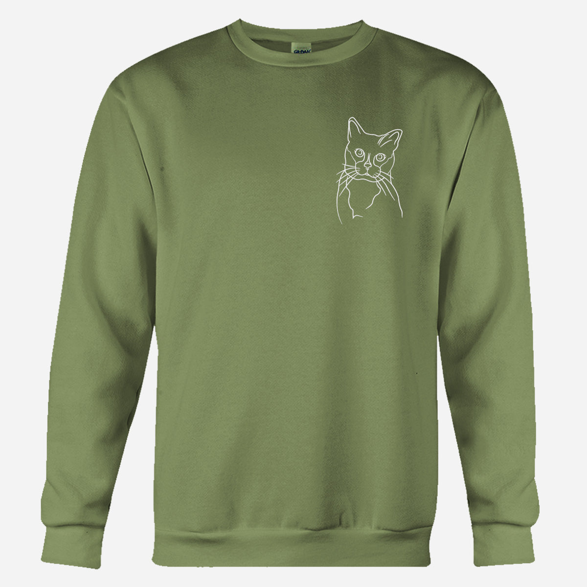 Custom Line Art - Personalized Cat Embroidered Sweater