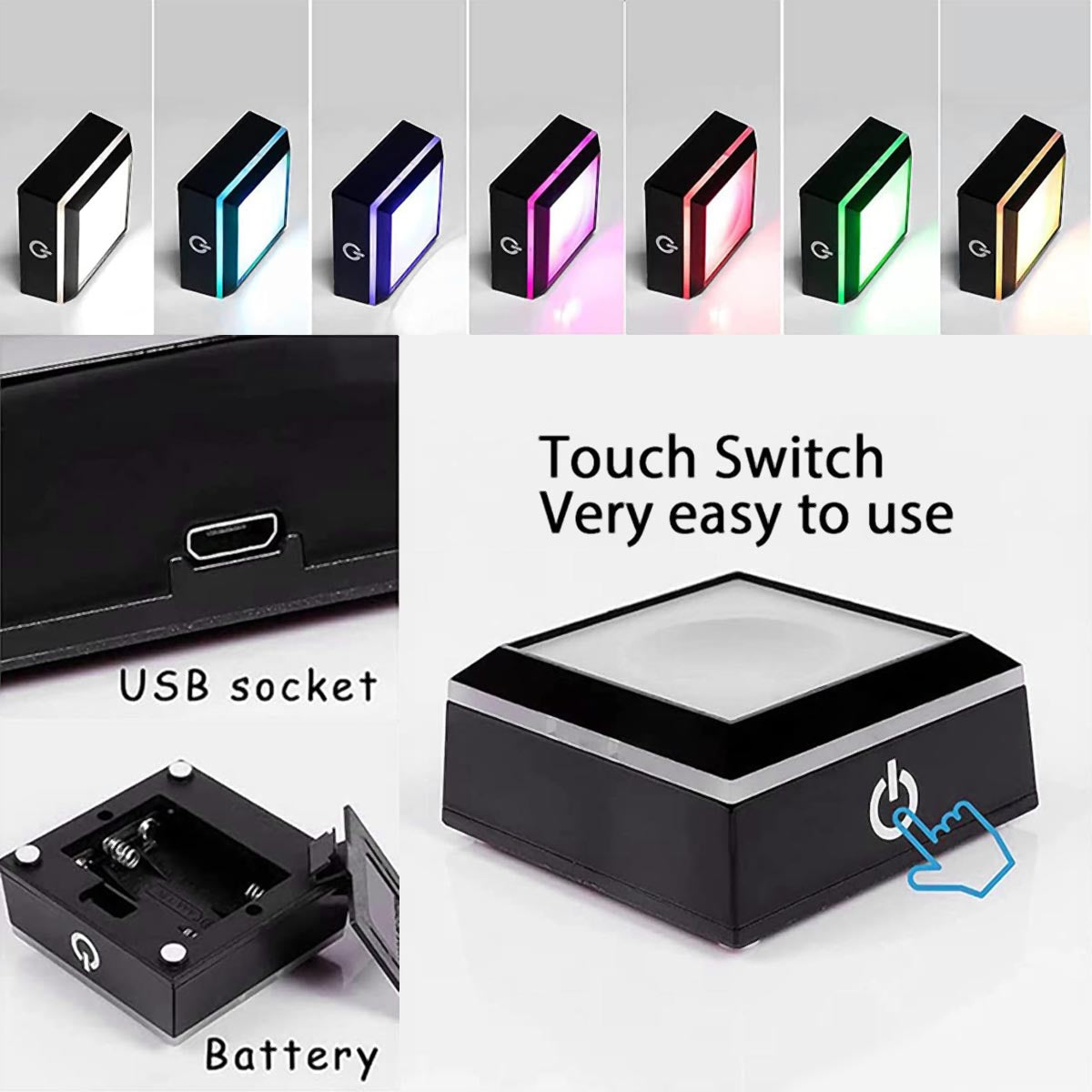 Custom Photo - Personalized Sibling Laser Engraving 3D Iceberg Shaped Crystal Lamp