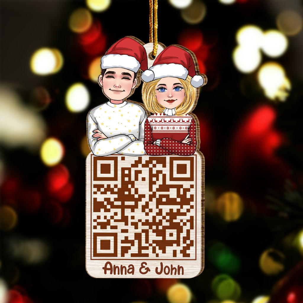 Christmas Couple QR Code - Personalized Couple Ornament
