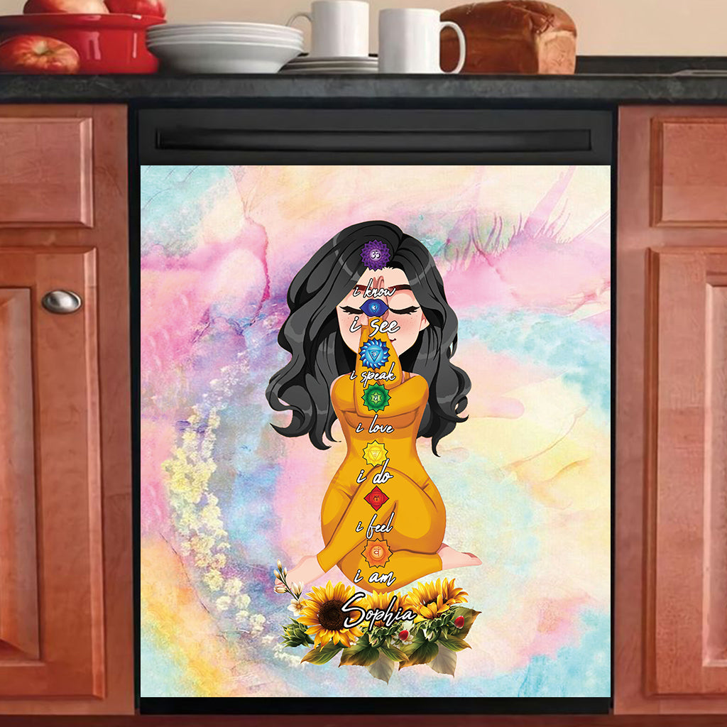 Lâchez prise - Housse de lave-vaisselle personnalisée Yoga