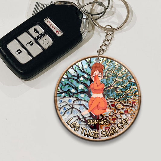 Let That Shit Go - Personalized Yoga Keychain