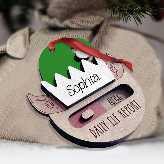 Elf Daily Report - Personalized Family Toggle Ornament