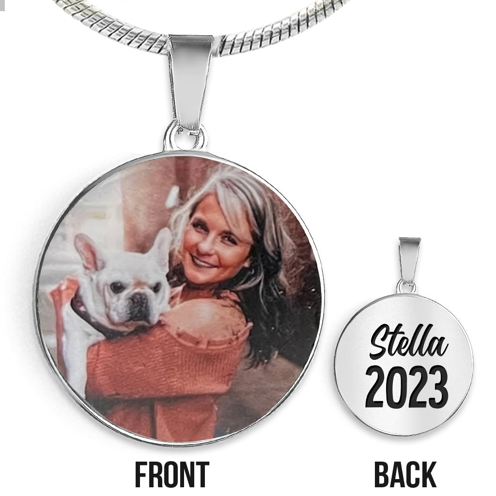 I Crossed The Rainbow Bridge - Gift for dog lovers, who lost cat, who lost dog - Personalized Round Pendant Necklace