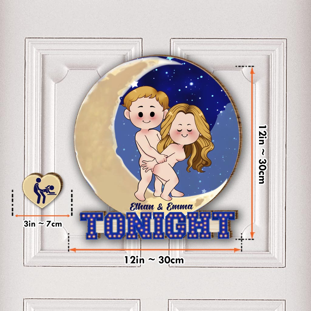 Tonight - Personalized Couple Interchangeable Seasonal Wood Sign