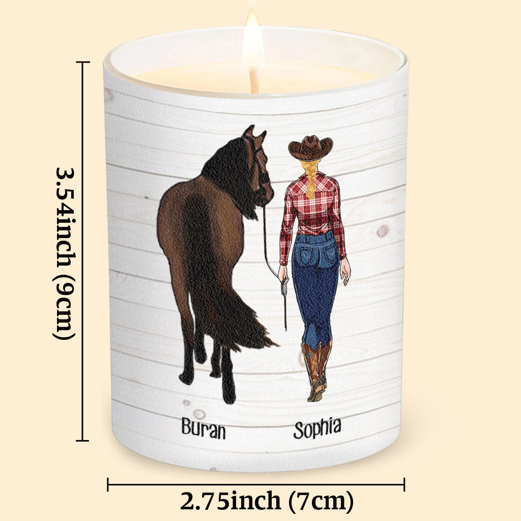 Just A Girl Who Loves Horses - Personalized Horse Candle With Wooden Lid