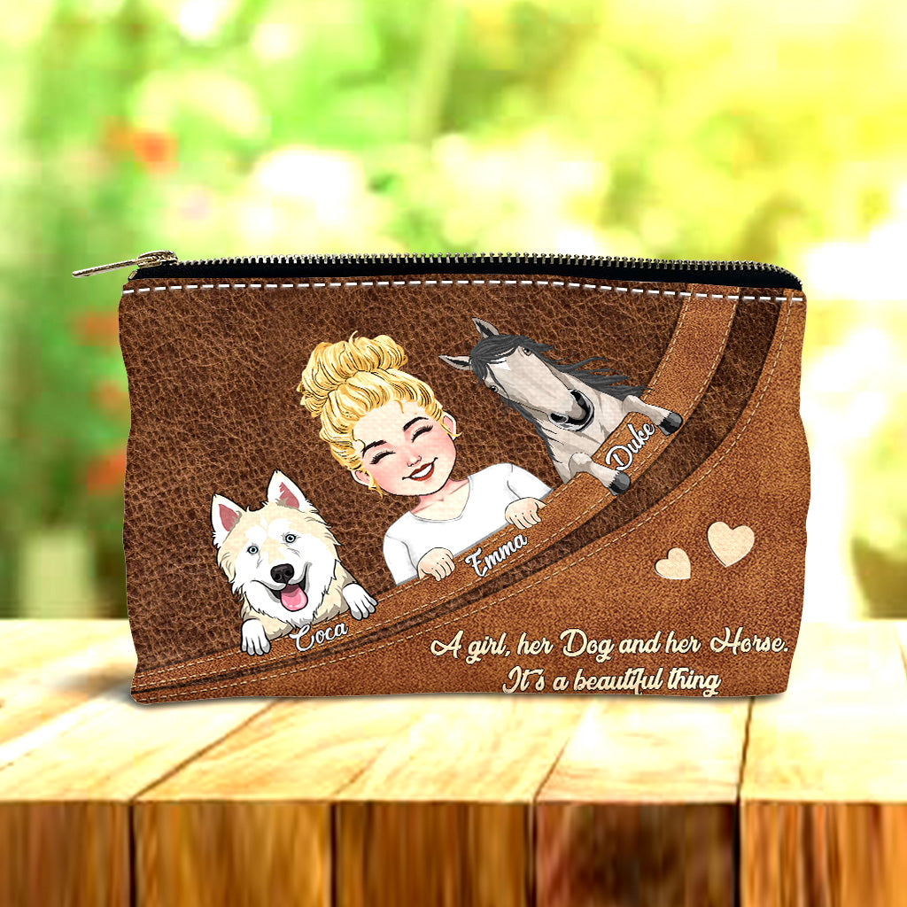 What A Beautiful Thing - Horse gift for dog lover, cat lover - Personalized Pouch