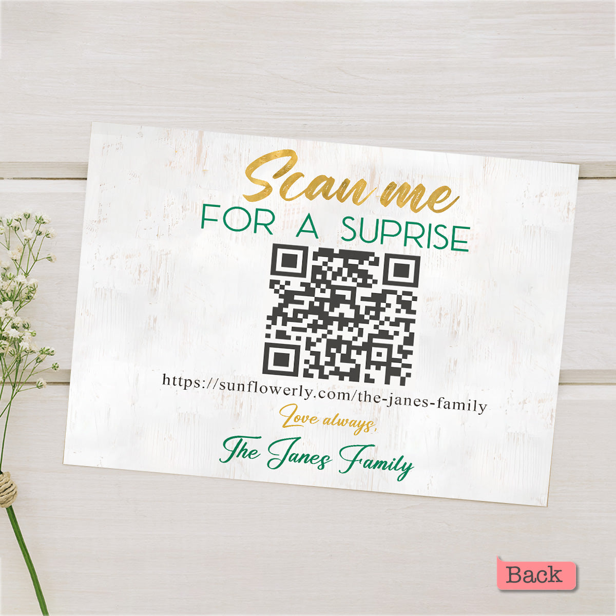 Thank You Photo Upload - Personalized QR Greeting Card