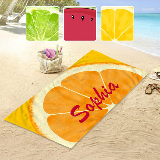 Colorful Fruit - Personalized Beach Towel