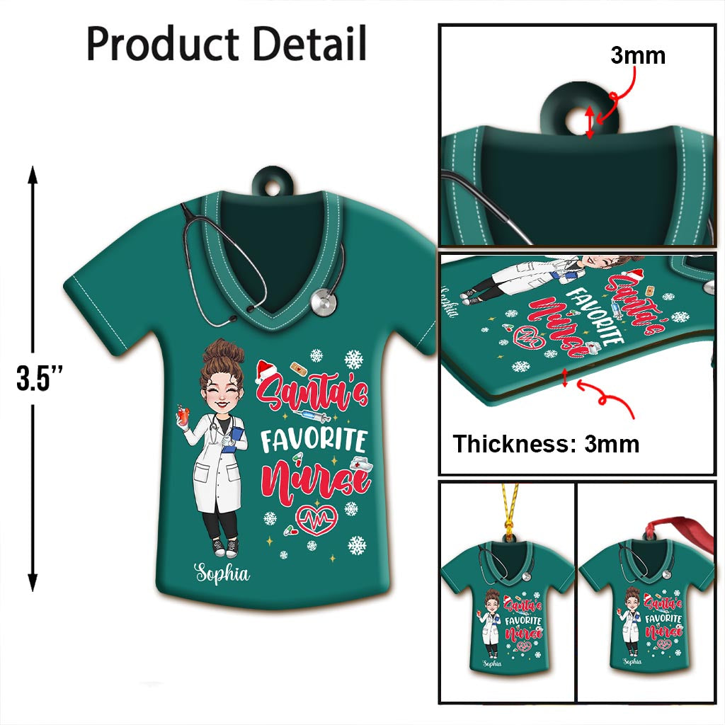Santa's Favorite Nurse - Personalized Nurse Ornament
