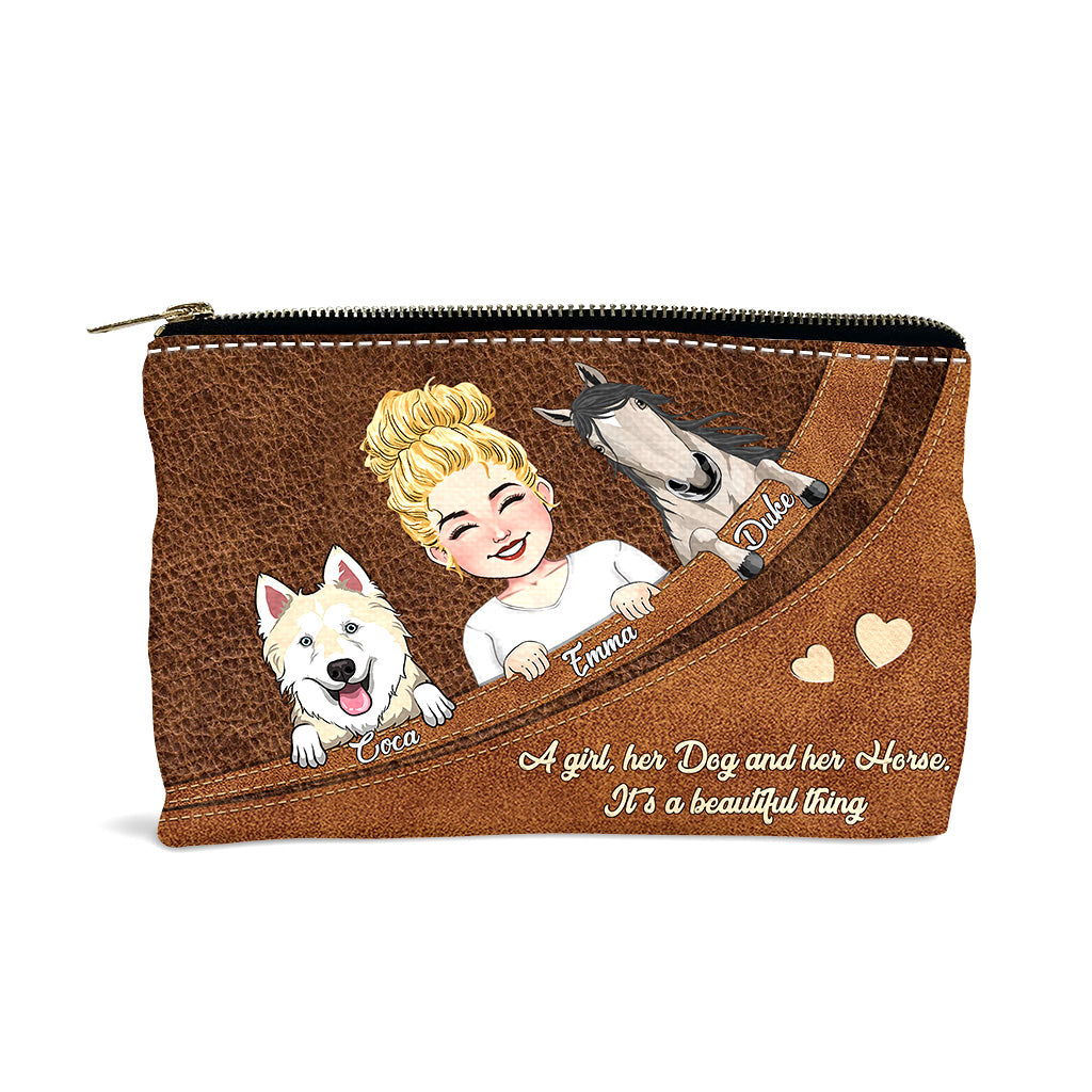 What A Beautiful Thing - Horse gift for dog lover, cat lover - Personalized Pouch