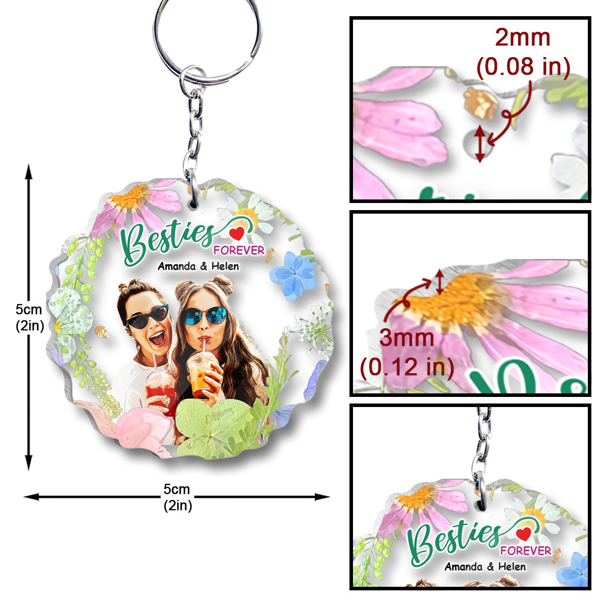 Besties Forever - Personalized Bestie Keychain
