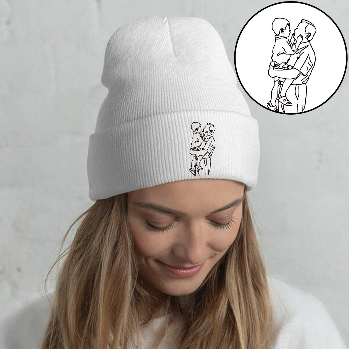 Benutzerdefiniertes Foto - Personalisierte Opa-Mütze mit Stickerei