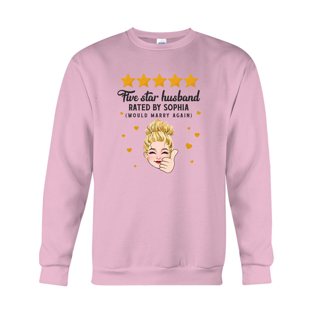 Five Star Husband Wife - Personalized Husband And Wife T-shirt And Hoodie
