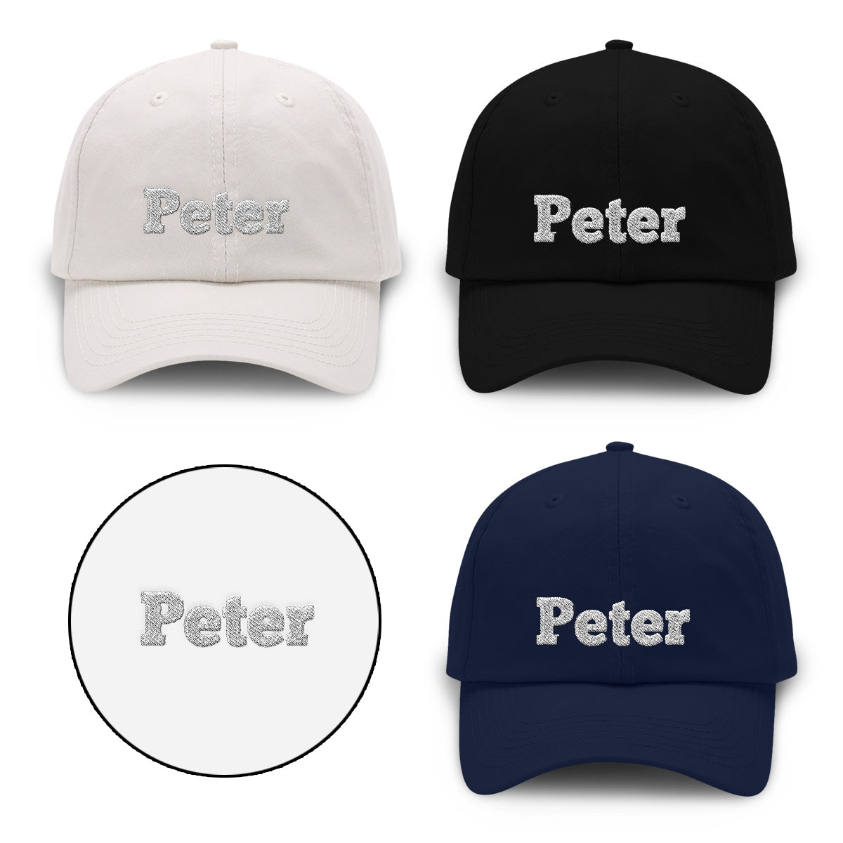 Casquette classique brodée personnalisée avec nom - Nom personnalisé pour fils