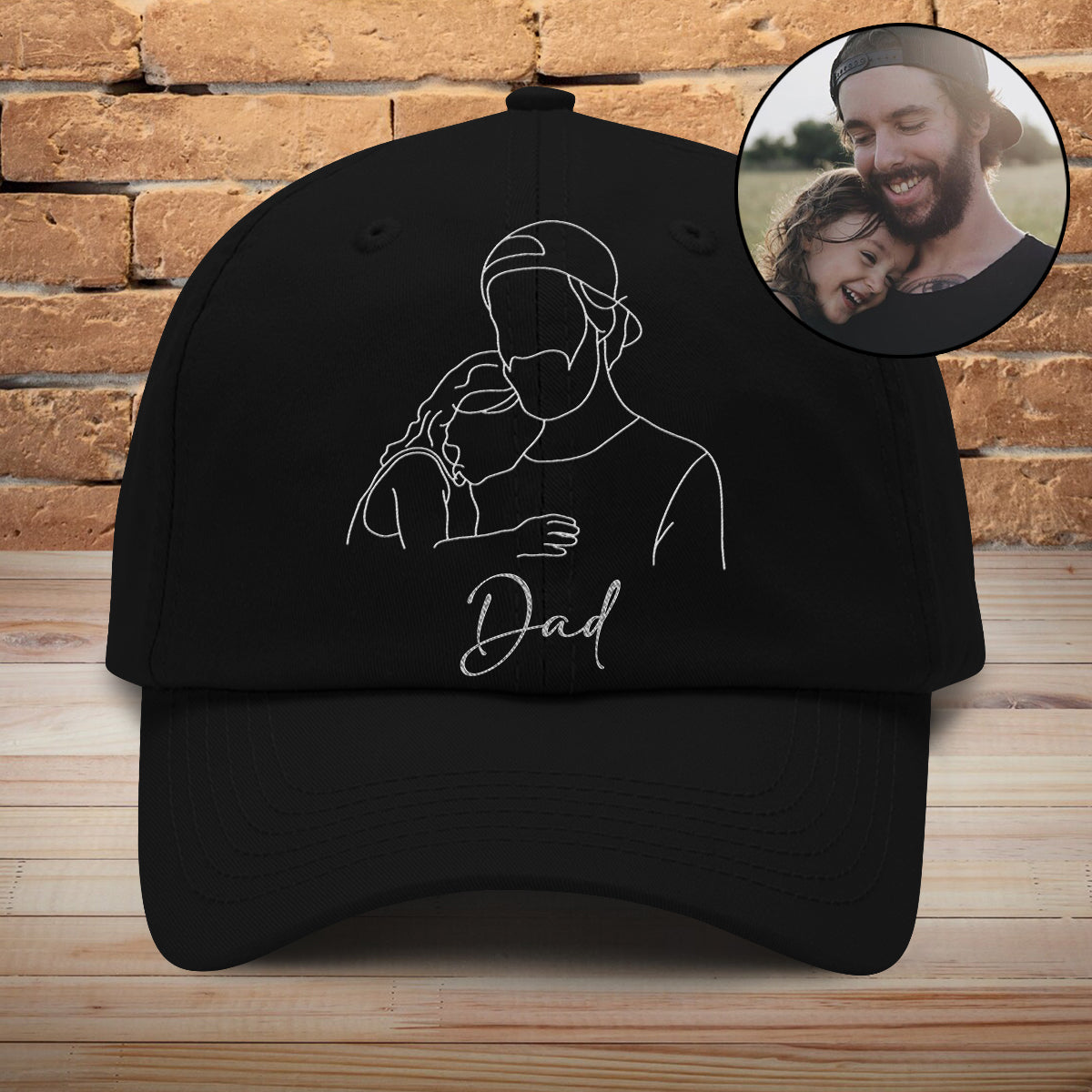 Custom Photo - Personalized Step Dad Embroidered Classic Cap