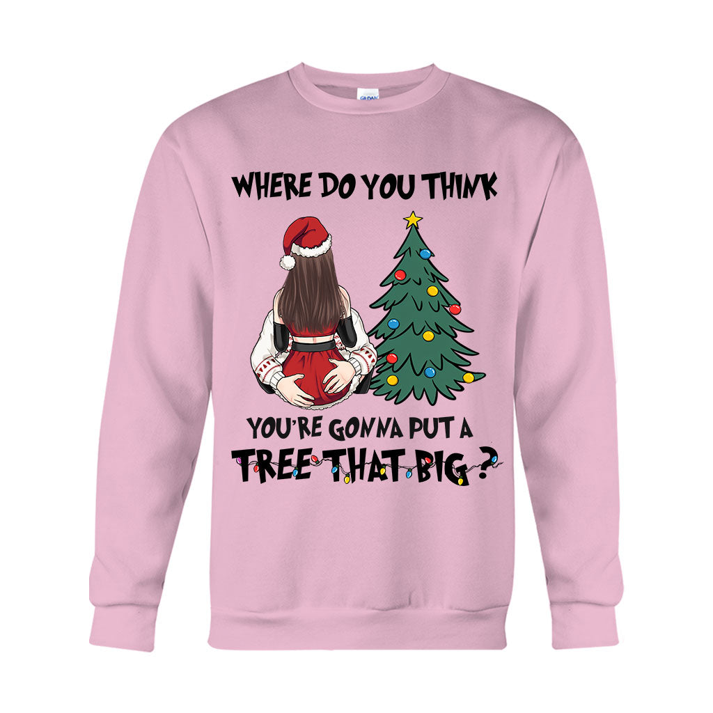 Bend Over I'll Show You Where To Put That Big Tree - Personalized Couple T-shirt And Hoodie