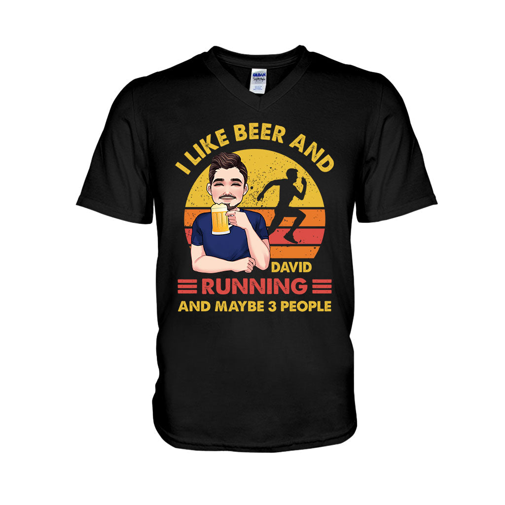 I Like Beer And Running - Personalized Running T-shirt and Hoodie