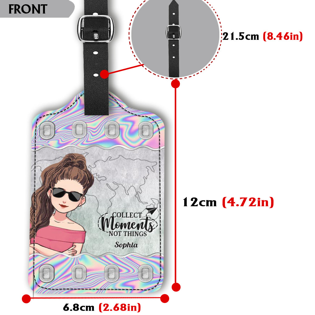 It's Time For New Adventure - Travelling gift for mom, daughter, granddaughter, wife, girlfriend, friend - Personalized Leather Luggage Tag
