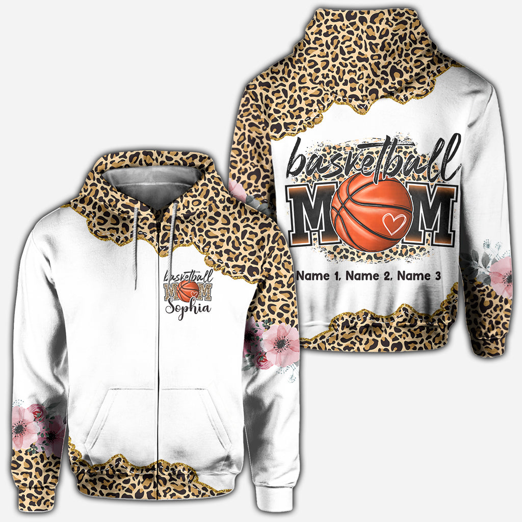 Maman basketteuse léopard - T-shirt de basket personnalisé intégral