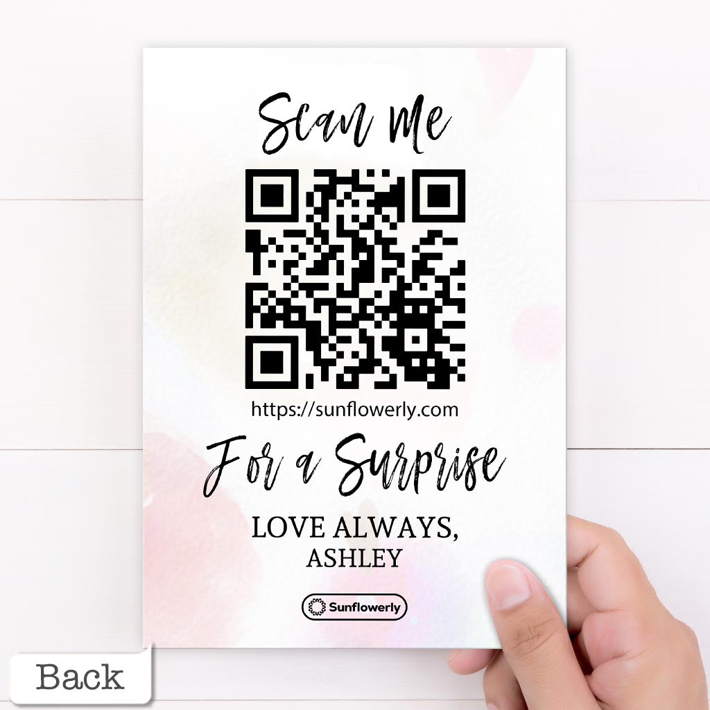 Merry Christmas Photo Upload Watercolor Effect - Personalized QR Greeting Card