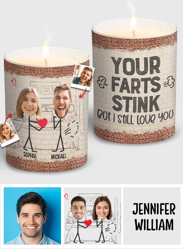 Your Fart Is Stink - Personalized Couple Candle With Wooden Lid