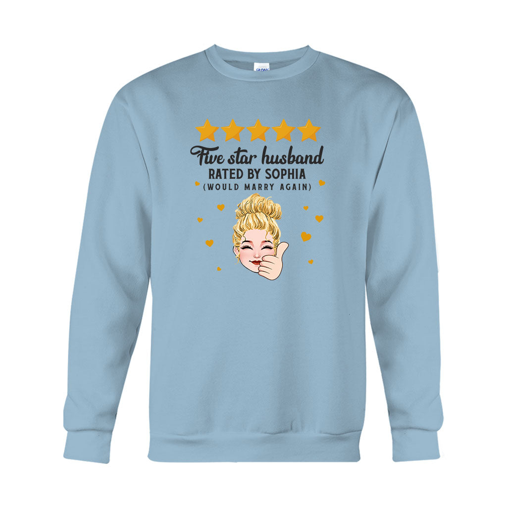 Five Star Husband Wife - Personalized Husband And Wife T-shirt And Hoodie