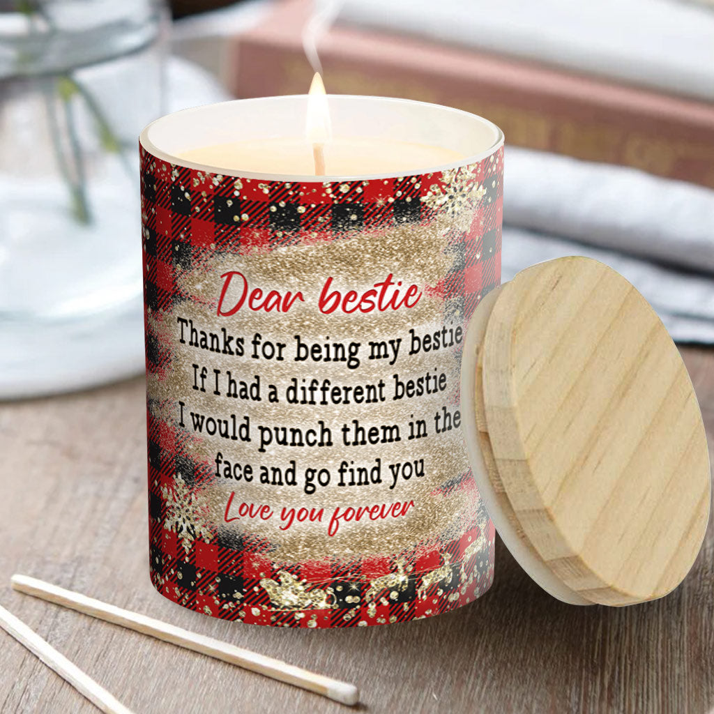Dear Bestie - Personalized Bestie Candle With Wooden Lid