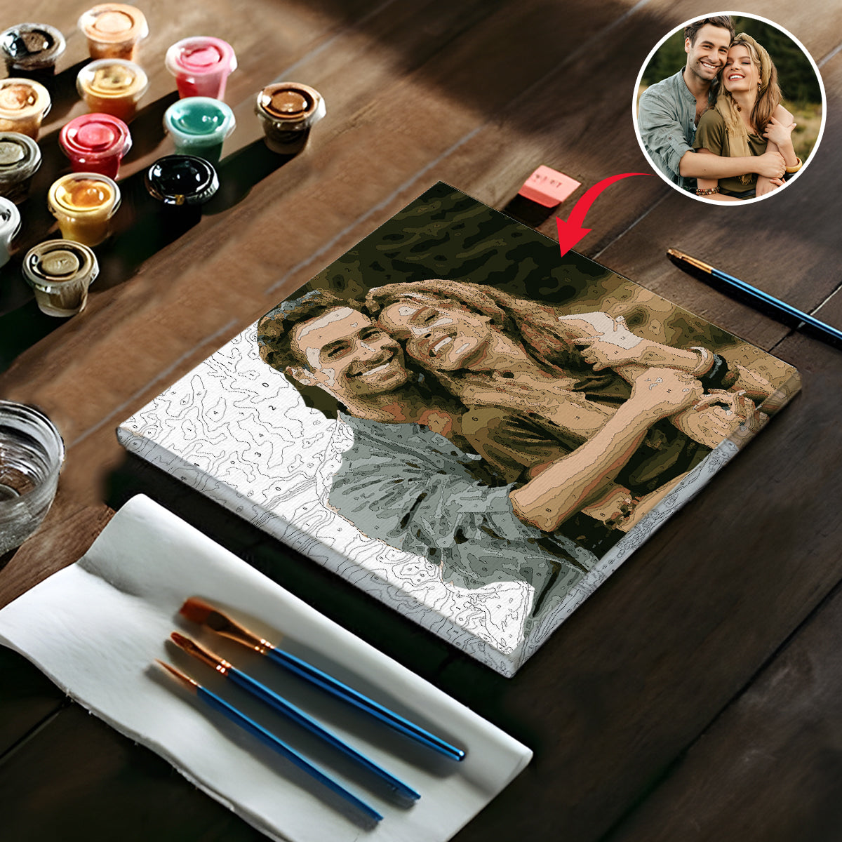 Custom Photo - Personalized Couple Paint By Numbers Kit