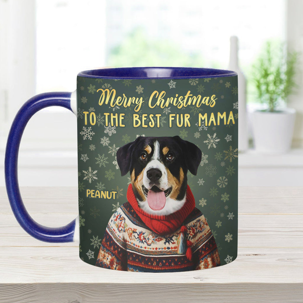 Personalized Christmas Pet Portrait - Gift for dog lovers, dog lover, cat lover - Personalized Accent Mug